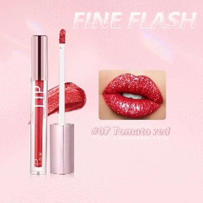 PUDAIER Diamond Shiny Liquid Lipstick Matte Color 07 Tomato Red
