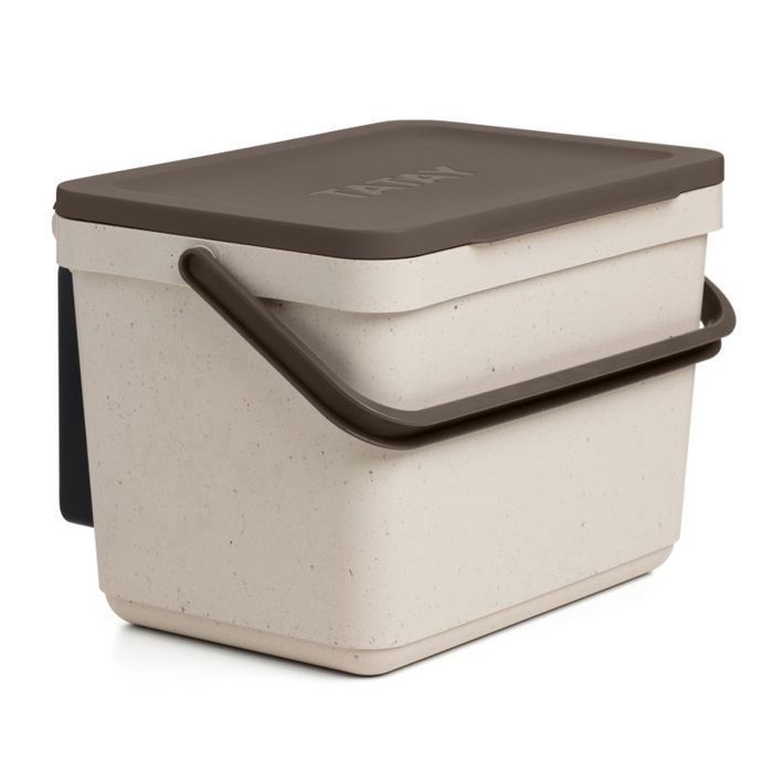 Poubelle Organique - ECOHOME - 6 Litres - Support Inclus - Design Ergonomique - Matériaux Recyclés