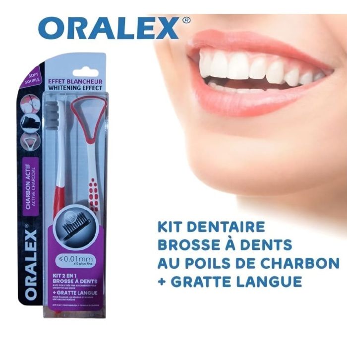 Kit 2in1 Brosse à Dents (Rouge) + Gratte Langue Antibactérien