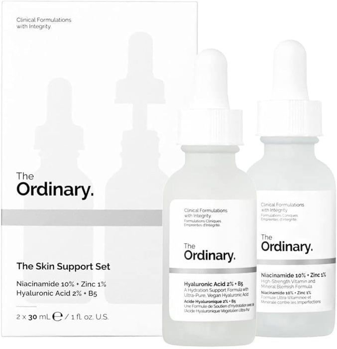 Sérum Visage - THE ORDINARY - Ensemble de soutien de la peau - 30 ml - Acide hyaluronique - Niacinamide