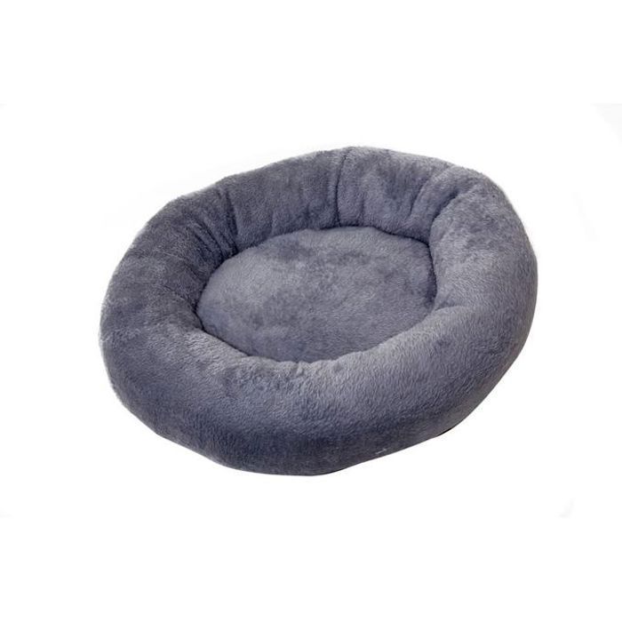 Coussin rond pour chat et petit chien - Lit en peluche - Antidérapant - Confortable - Lavable en machine