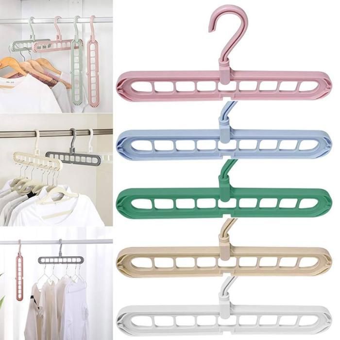 Cintre - GENERIC - Blanc - Plastique durable - Gain de place - Multi-usage