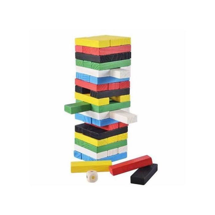 54 Pièces de Bloc d'Empilage en Bois, un jeu de construction éducatif