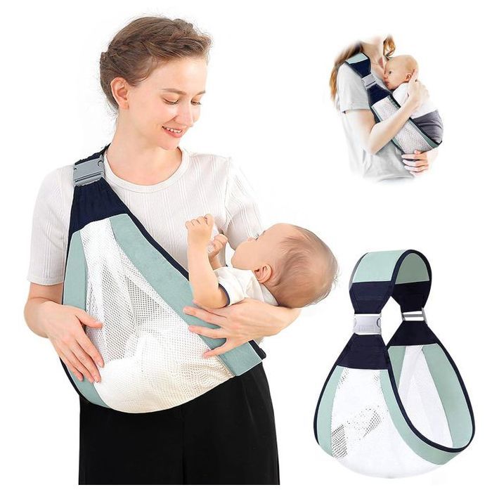 Chinelli Porte-bébé, porte-bébé réglable à moitié enveloppé - Tissu en maille respirant léger
