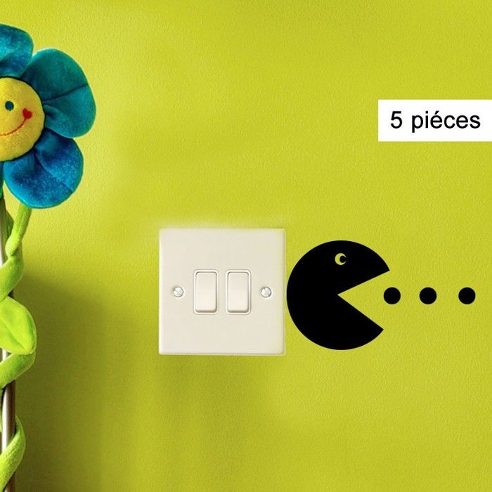 Sticker interrupteur pacman affame (5 pcs )