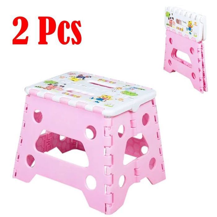Lot de 2 tabourets pliants portables pour enfants, petite chaise de camping, durable et légère.