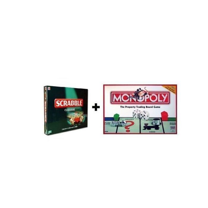 Pack Jeux de Société - Scrabble et Monopoly