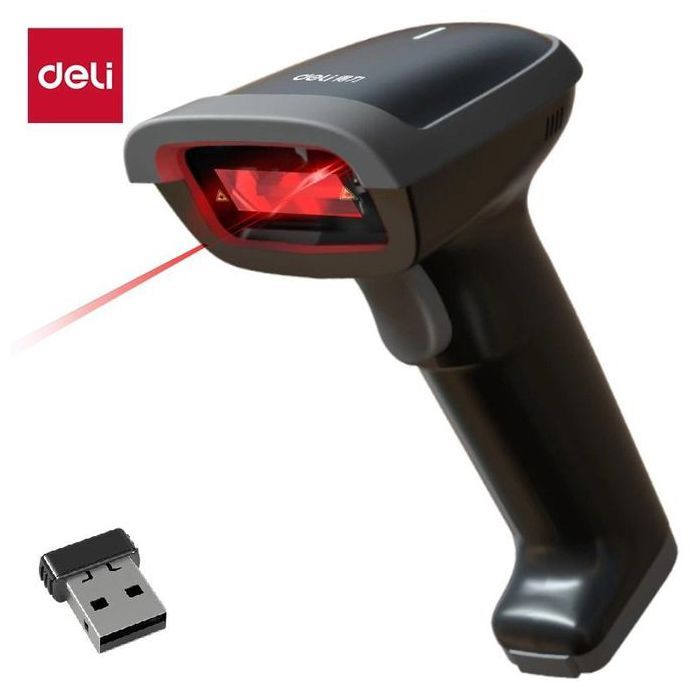 Deli Lecteur Code a barres Sans Fil Barcode Scanner 1D et 2D Lecteur Douchette Rapide et Fiable