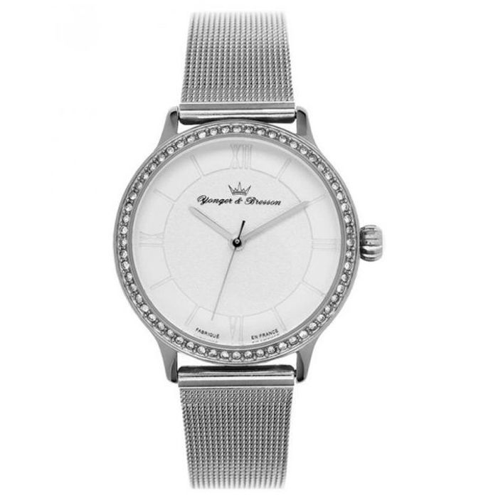 Montre - YONGER & BRESSON - Femme - Cadran Texturé Blanc - Bracelet Acier Argenté - Étanchéité 5 ATM