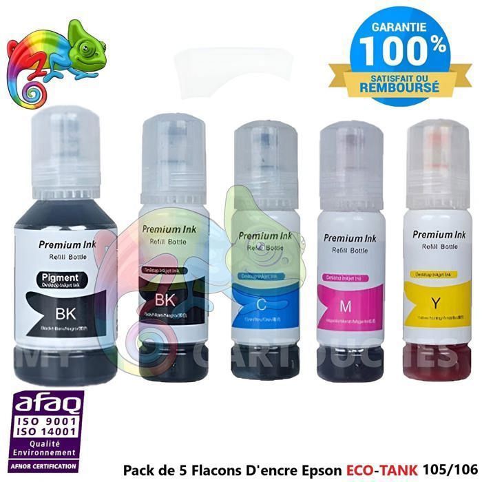 105 106 Bläck Kompatibel med Epson 105 106 Bläckflaska Multipack för EP L-7160 L-7180 ET-7700 ET-7750 (5-Pack)