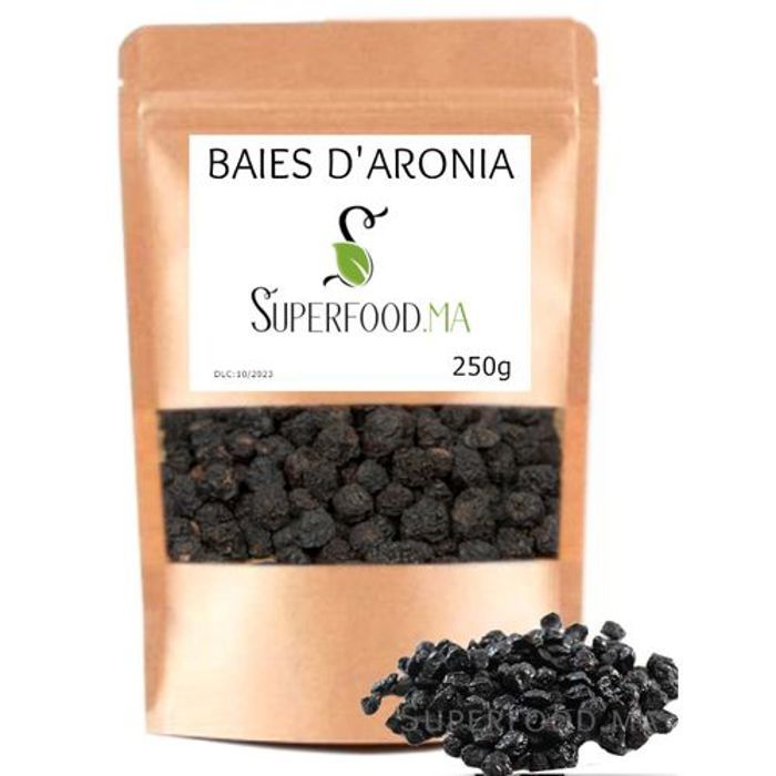 Baies séchées - Aronia - 250g - Riche en vitamine C - Régulateur de glycémie - Protection cancer
