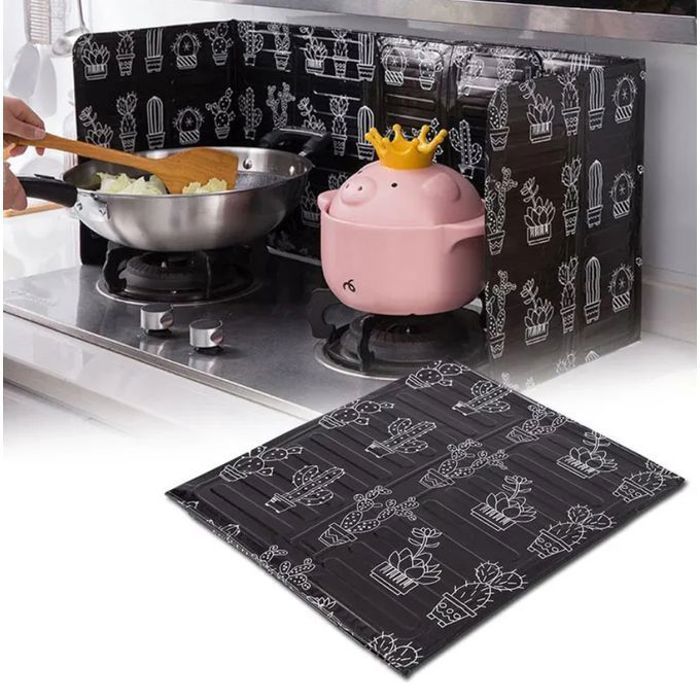 lot de 2 Plaques à 3 côtés anti-projections de cuisson anti-éclaboussures pliable en aluminium