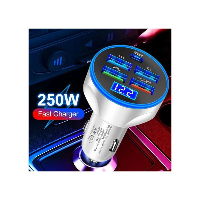 Charge Super Rapide de Voiture 250W QUICK Chargeur Adaptateur de téléphone pour iPhone Samsung..