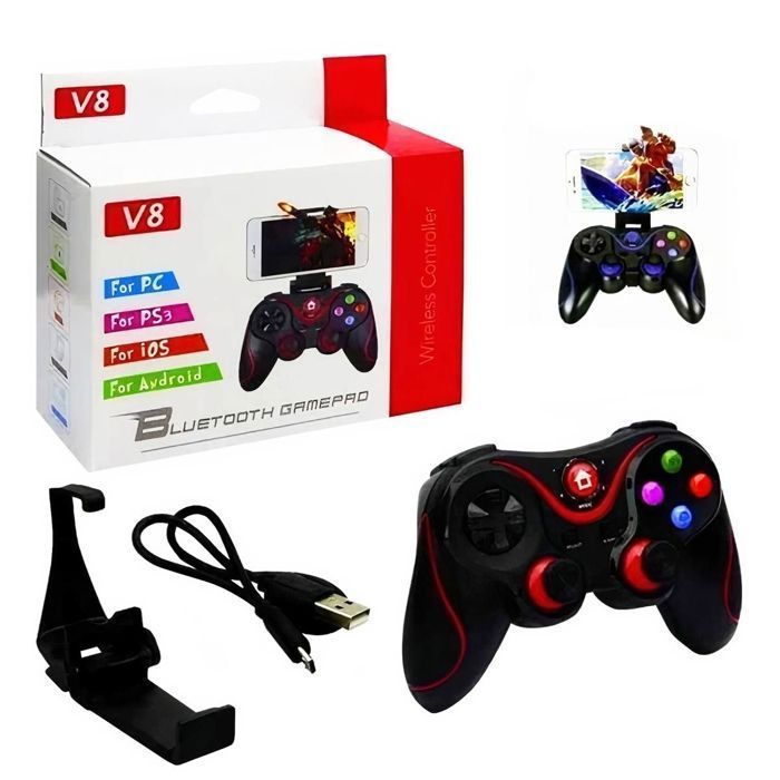 Manette de jeu sans fil Bluetooth + SUPPORT TÉLÉPHONIQUE