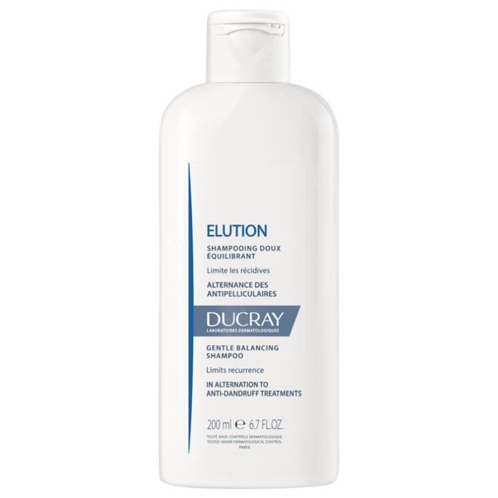 Elution-Ducray — Shampooing Doux Équilibrant — Shampoing Doux Antipelliculaire — Elution 200 ml