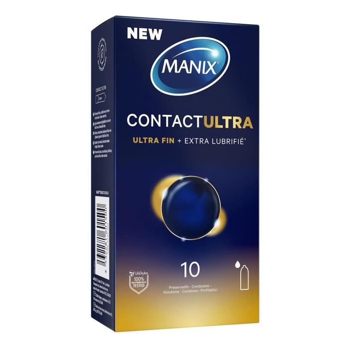 Contact Ultra: Boite de 10 Préservatifs pour Homme, Ultra-Fins et Extra Lubrifiés