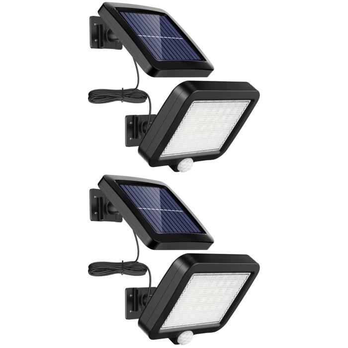 PROJECTEUR SOLAIRE LED 400 LUMENS + Panneau solaire avec détecteur garage, façades, porches IP44.
