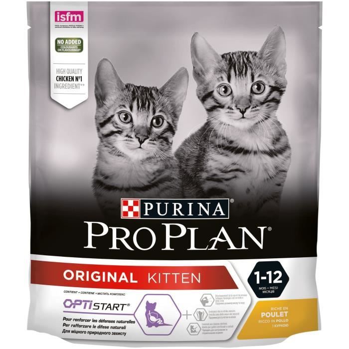 PRO PLAN Croquettes riche en poulet Original Optistart - Pour chaton - 400 g