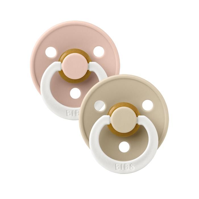 2 SUCETTE ROSE/BIEGE DE GLOW IN THE DARK 6+MOIS DE BIBS