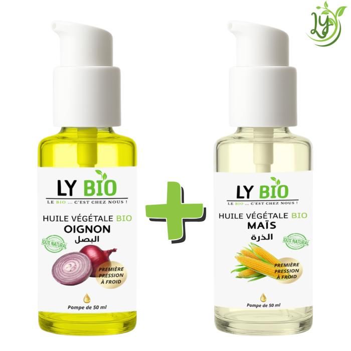 Pack Huile Oignon & Huile Mais - LYBIO - 50ml - Soin Cheveux - Hydratation - Nourrissant