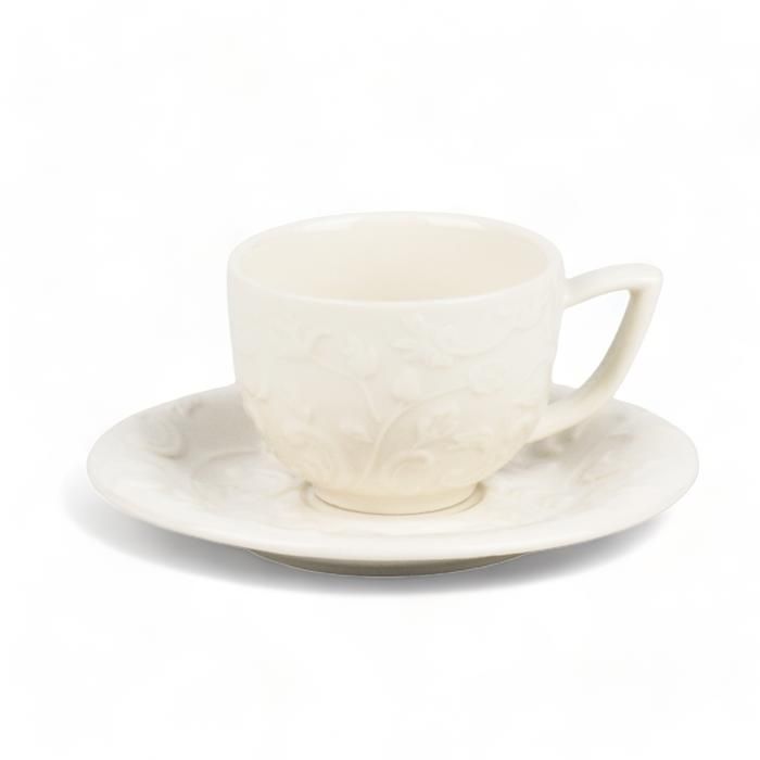 ENSEMBLE 6 TASSES ET SOUS TASSES A CAFE POR BAROQUE