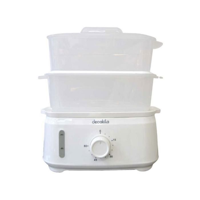 Cuiseur Vapeur - DECAKILA - 9L - 950W - 3 Couches - Blanc - Minuterie