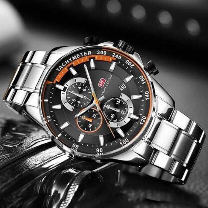 Montre Chronographe - Mini Focus - Élégante - Acier - Étanche - Résistante aux rayures