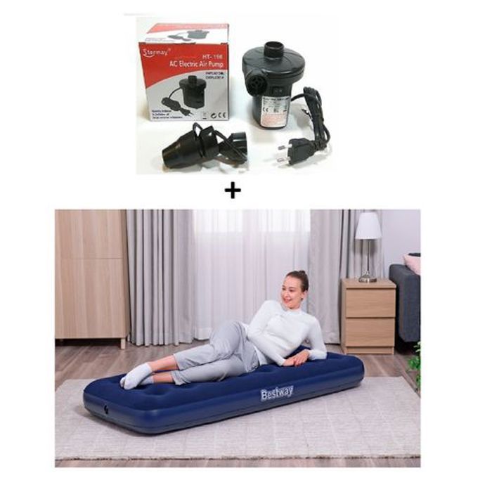 Matelas gonflable - Bestway - Blue Horizon Step - 1 place - 1.85 x 76 cm - Gonfleur électrique
