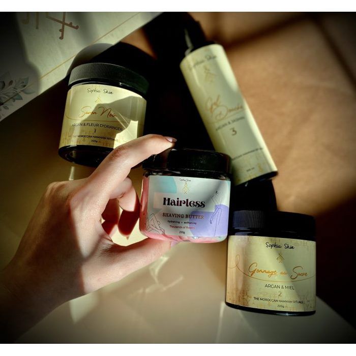 Coffret soins corps - Pack pour corps - Vegan - Savon noir - Gommage miel - Gel douche argan