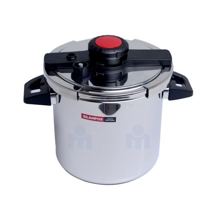 Autocuiseur - SILAMPOS - 10L - Acier inoxydable 18/10 - 2 niveaux de pression - Système de sécurité