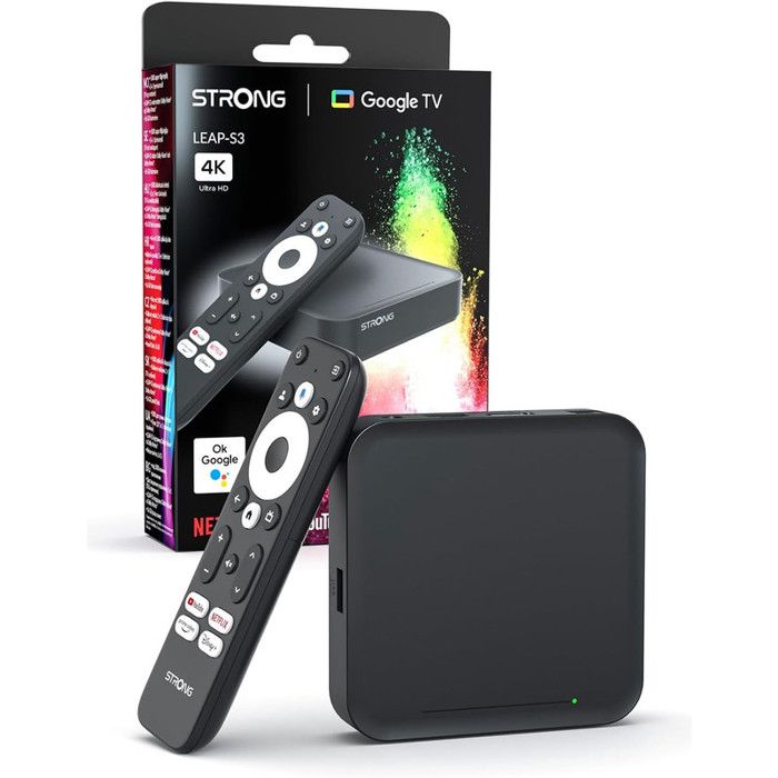 STRONG - LEAP-S3 - Streamingbox Google TV 4K - Chromecast - Wifi 5 - Bluetooth - Google Röstassistent - Dolby Atmos/Vision - HDR