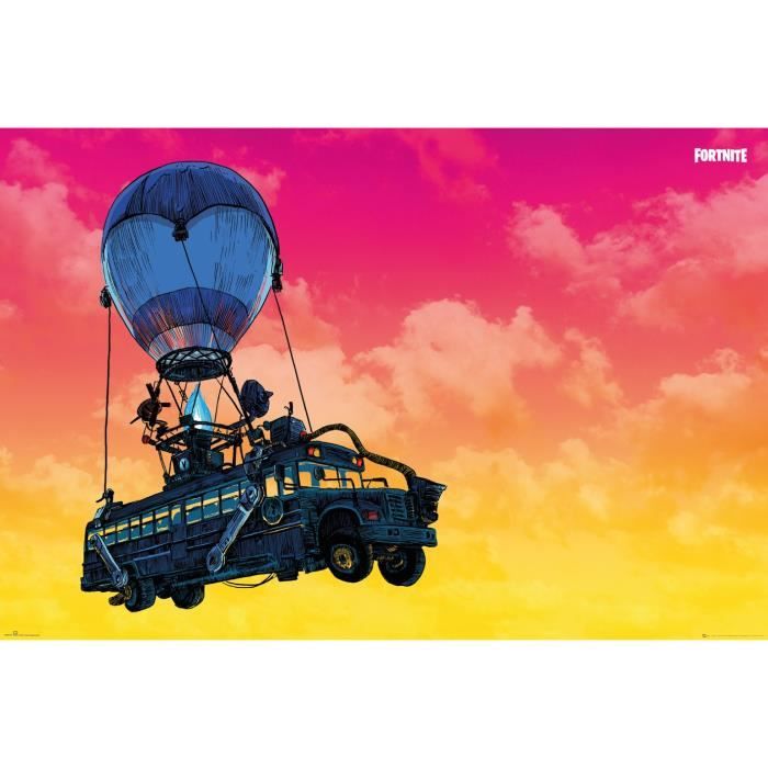 Affiche Maxi - GB EYE - Fortnite Battle Bus - 61x91.5cm - Décoration murale - Intérieur