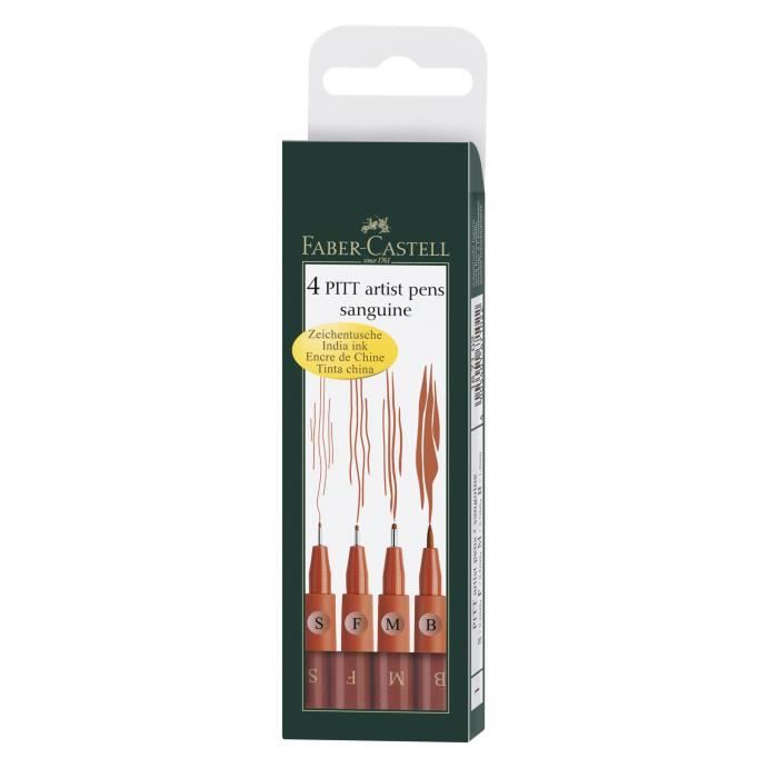 FABER-CASTELL Etui 4 Feutres Sanguine Pitt