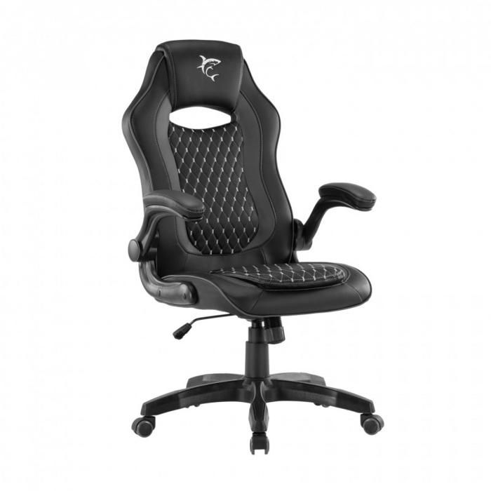 Chaise de jeu - White Shark - Nyx - Noir - Ergonomique - Rembourrage supérieur - Réglable en hauteur