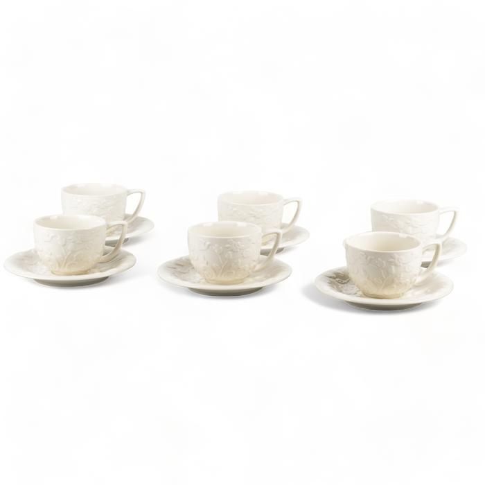 ENSEMBLE 6 TASSES ET SOUS TASSES A CAFE POR BAROQUE