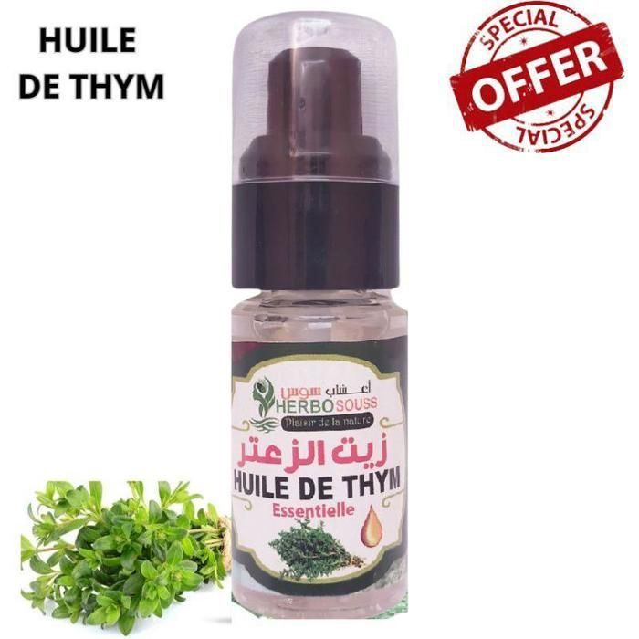 Huile essentielle de THYM Parfum pour Diffuseur d'huiles massage, hammam, ou spa 20 ml