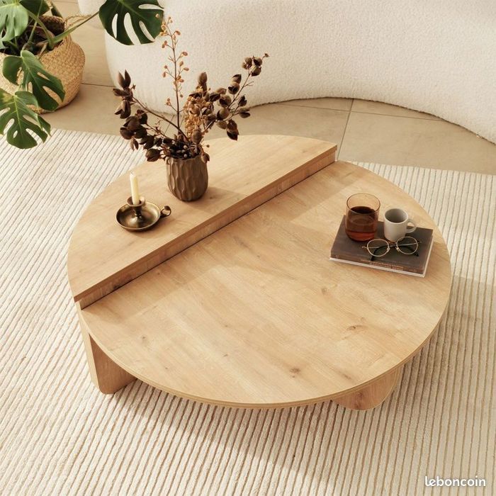 Ensemble Podium Tables basses - 90x35x60cm + 85x40x30cm - Chene
