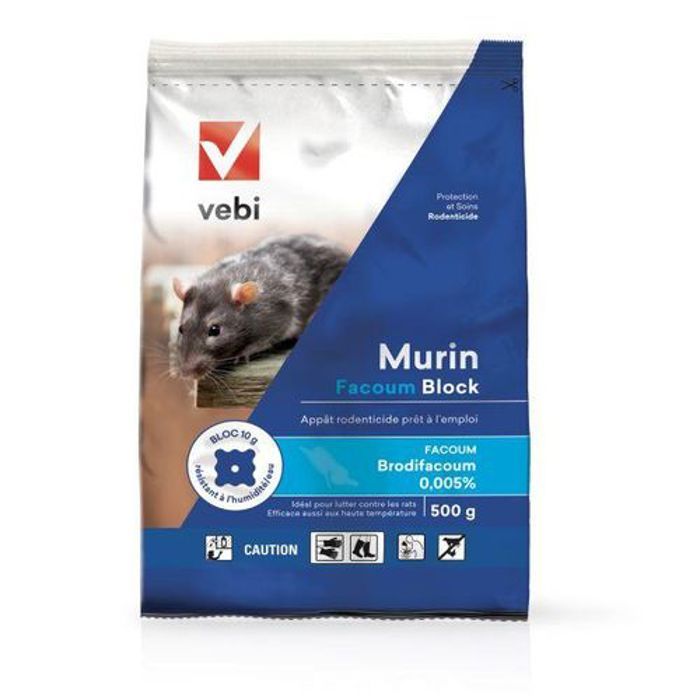 VEBI Raticide murin facoum block 500g