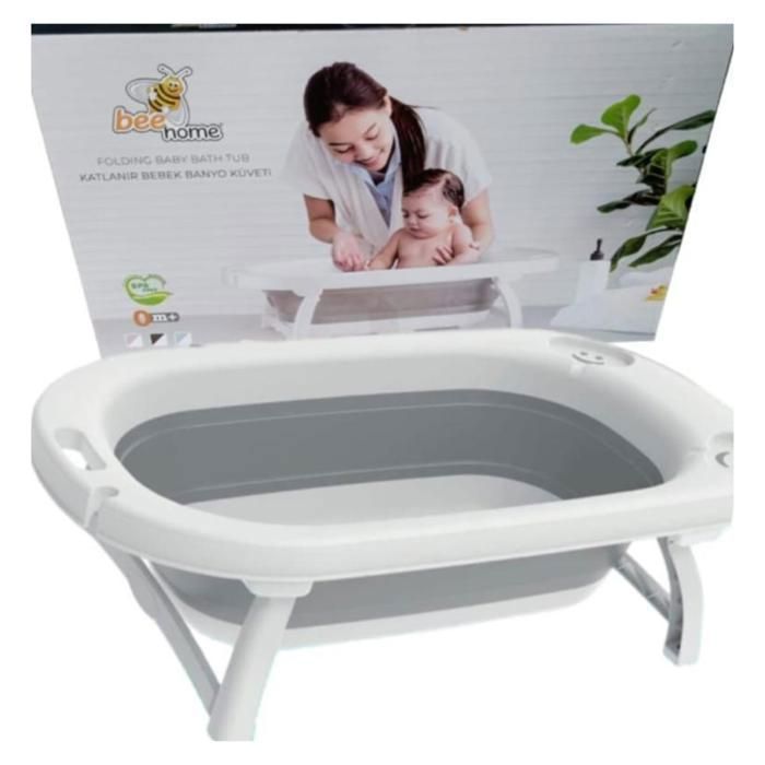 Baignoire bébé pliante hygiénique et sans BPA grande forma 85 cm et qualité colore rose-  durable portable - rose