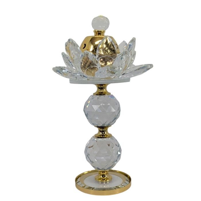Brûleur d’encens en cristal élégant – Parfum subtil et charme décoratif pour votre maison.
