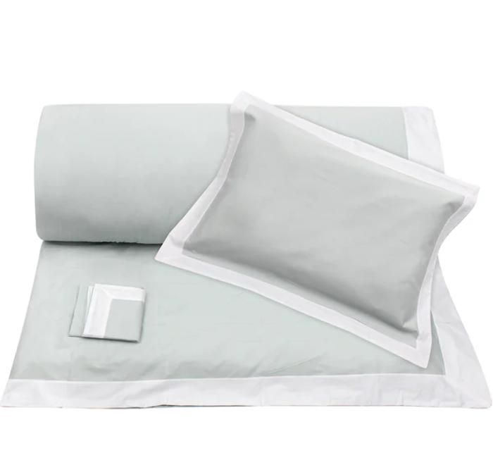 Parure de housse - HALE - Pistache - 240x240 cm - 100% coton égyptien - Lavable