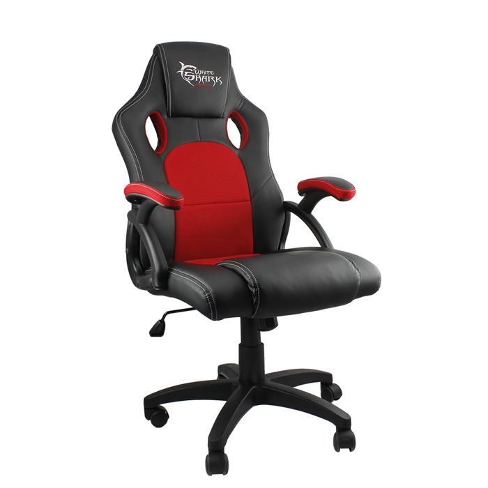 SIEGE GAMING WHITE SHARK KINGS THRONE NOIR/ROUGE