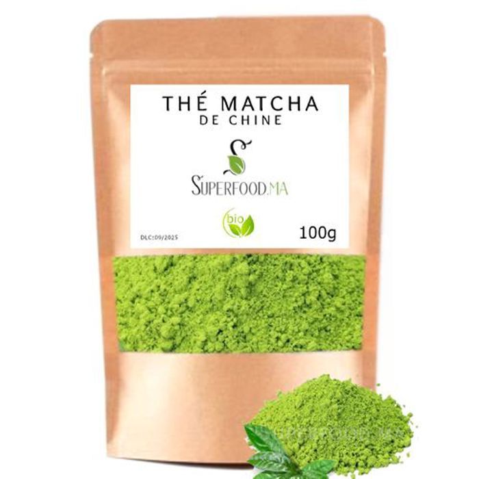 THÉ MATCHA BIO DE CHINE. MINCEUR, DETOX, ANTIOXYDANT, CONCENTRATION 100g