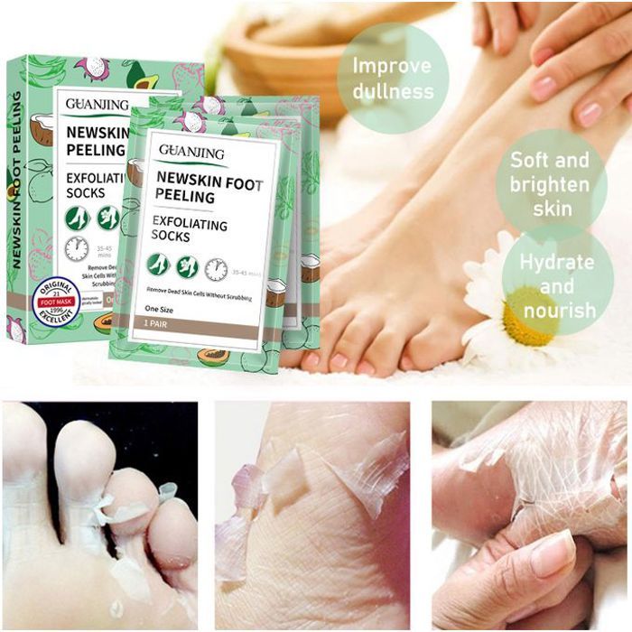 Masque Pieds Très Hydratant aux Extraits de Fruits - Nettoyant Et Exfoliant