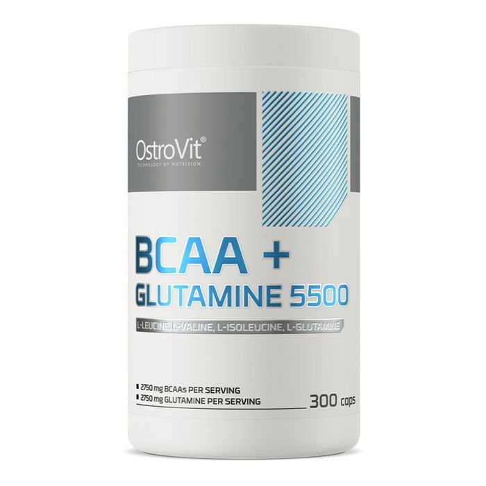 BCAA + Glutamine 5500 mg 300 Caps - Endurance, Récupération & Muscle