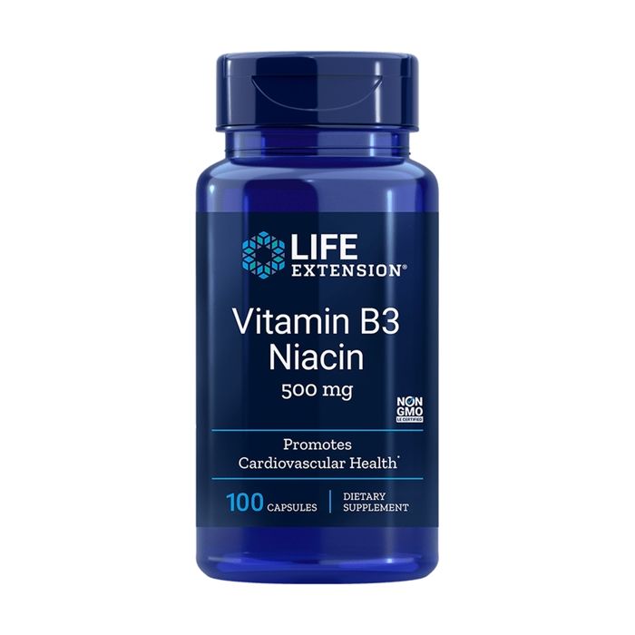 Vitamine B3 Niacine - Life Extension - 500 Mg - 100 Capsules - Non-GMO - Adulte