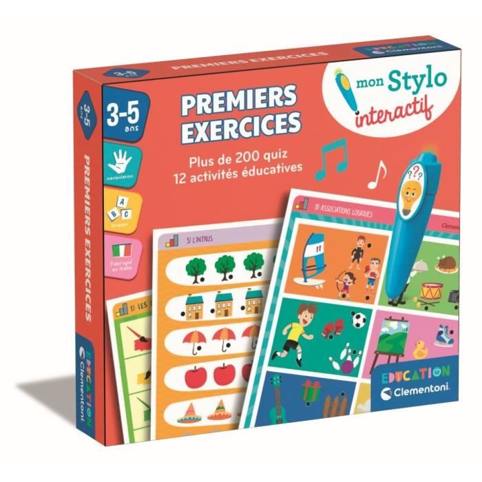 Clementoni - Stylo intéractif - Petit Savant - Mes premières exercices - 3 à 5 ans - Fabriqué en Italie