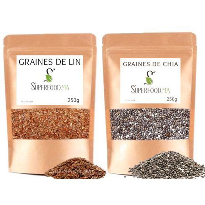 Mélange de graines - Non spécifié - Graines de Chia et Lin - 250g - Sans gluten - Omega 3 et fibres