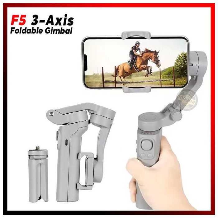 Stabilisateur Vidéo 3 Axes Pliable – Anti-Tremblement, Suivi du Visage, Contrôle Bluetooth, Autonomie 5h, Compatible Android et iOS