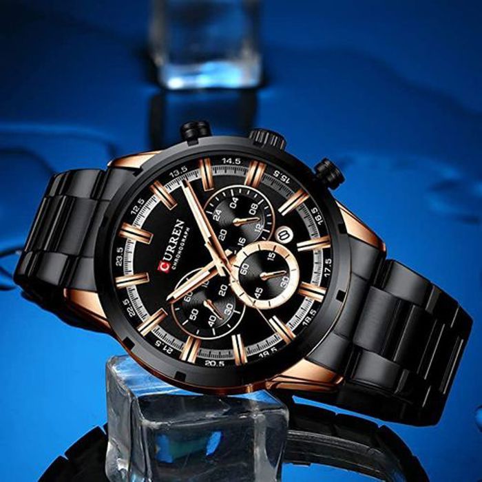 Montre de sport - Curren - Acier inoxydable - Étanche - Chronographe - Mixte